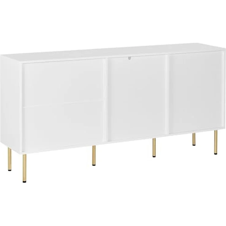 Sideboard mit Glastüren MILORA 160 cm Weiß – Bild 6
