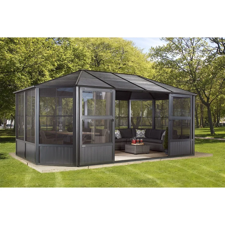 Sojag Aluminium Pavillon Wintergarten Charleston | Anthrazit | 384 x 594 x 281 cm – Bild 2