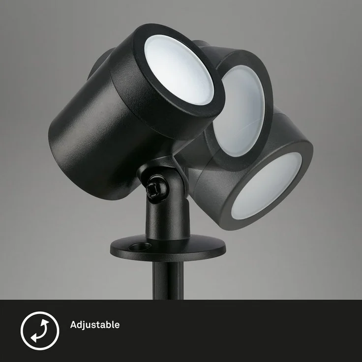 BRILONER - 3er Set LED Strahler Außen mit Stecker, Spritzwasserschutz, warmweiße Lichtfarbe, Außenlampe, Gartenbeleuchtung, Gartenlampen für draußen, Pflanzenlampe, 18x5 cm, Schwarz – Bild 3
