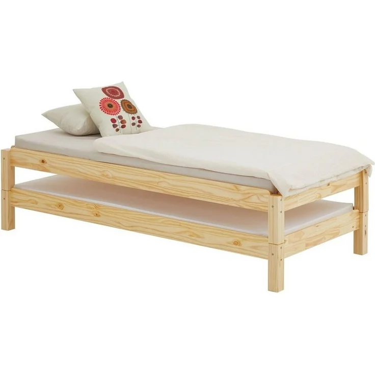 IDIMEX Funktionsbett RINO, Kinder Stapelbett 80x190 cm aus Massivholz platzsparend Natur – Bild 2