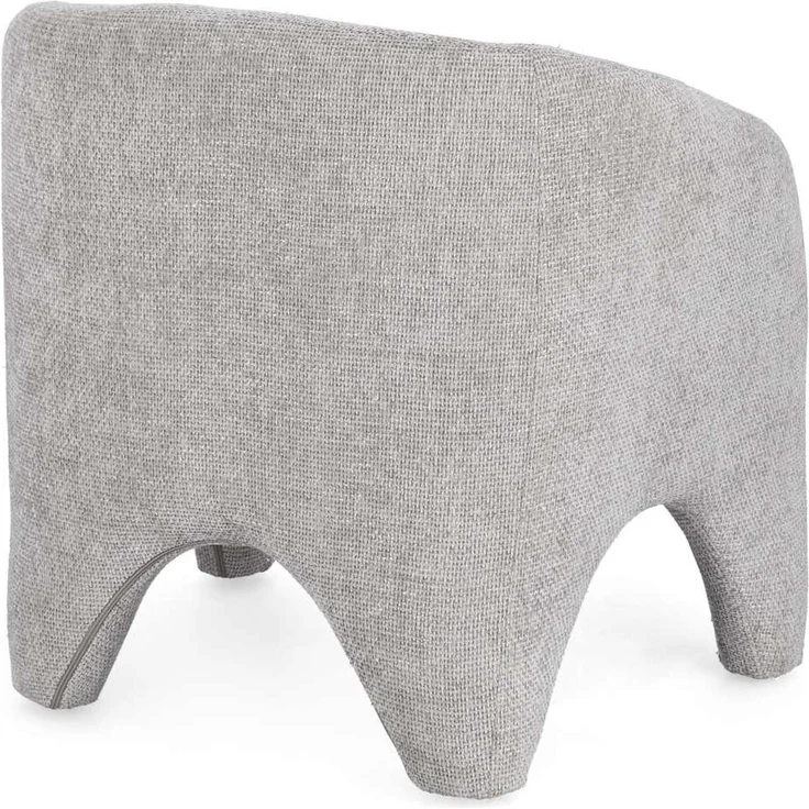 Sessel Junko aus Stoff mit Armlehnen, modernes Design, hellgrau, komfortabel gepolstert – Bild 3