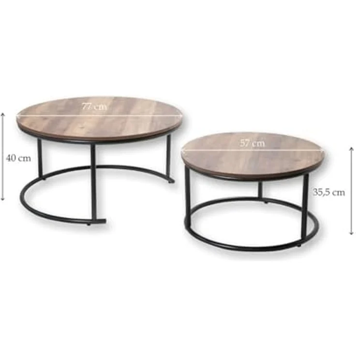 Urban living Niedriger Tisch, Holz/SCHWARZ, Normal – Bild 3