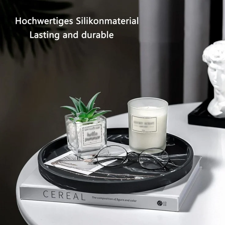Coonoor Dekotablett Dekotablett Badezimmertablett aus Silikon, Organizer Tablett (1 St), für Schmuck und Make-Up – Bild 3