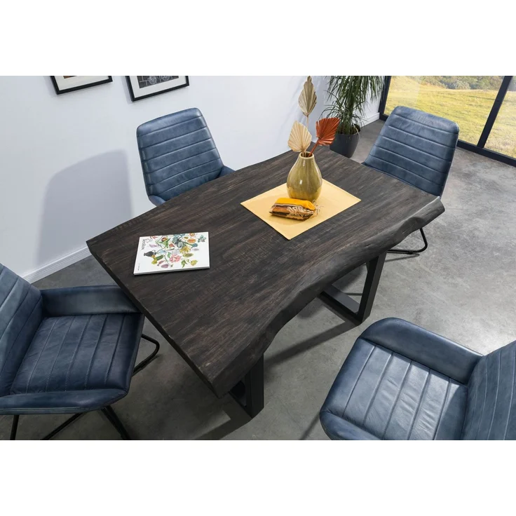 Baumtisch Mango 140x90x77 grau lackiert / U-Beine anthrazit matt FREEFORM 5 – Bild 2