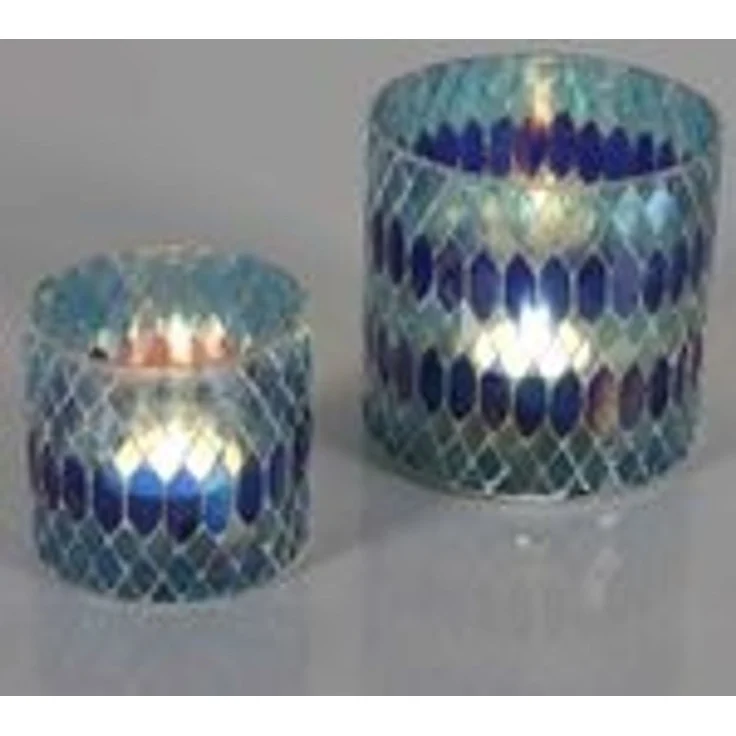 Marokkanisches Mosaik Windlicht Rayan Dunkelblau M – Bild 10