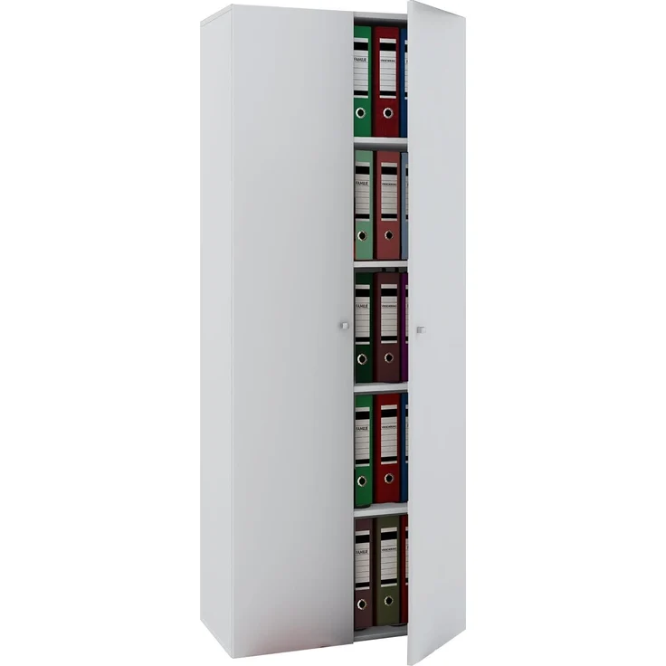 VCM Büroschrank Vandol 912225 Weiß B. 70 x H. 178 x T. 40 cm