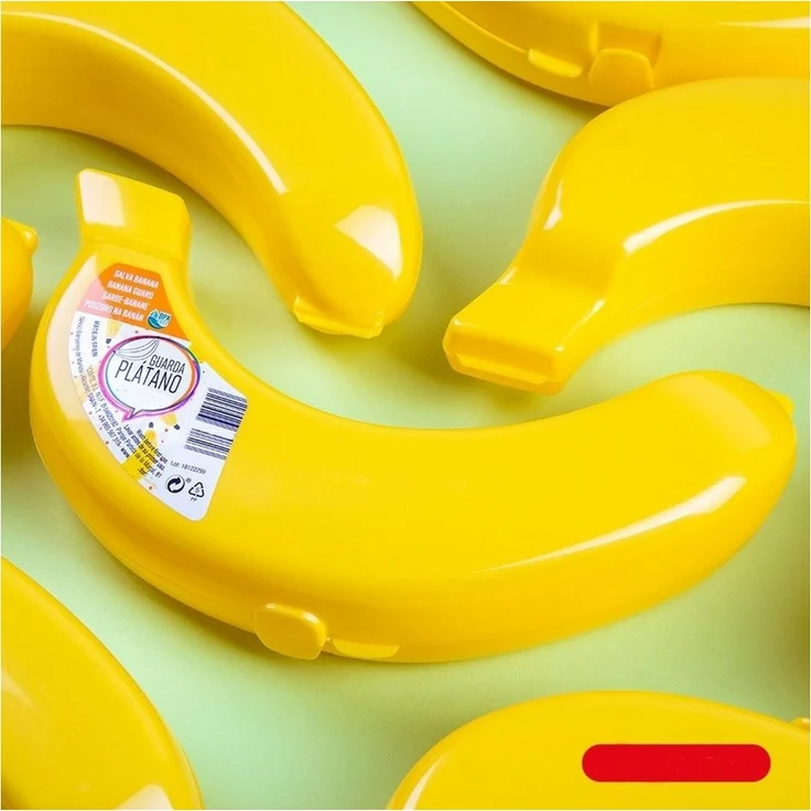 Sanixa Aufbewahrungsdose Bananenbox 2er Set Gelb Kunststoff BPA Frei Bananendose (2er Set, 2 St, Bananen Aufbewahrung Dose), Aufbewahrungsbox Bananenhalter Lunchbox Kinder – Bild 2