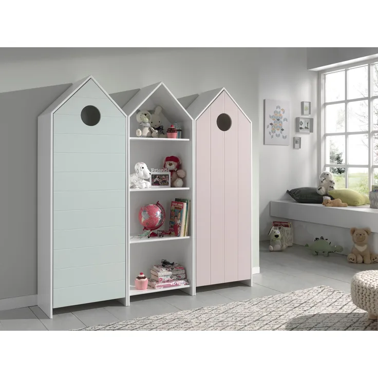 CASAMI Set 3-tlg. best. aus: Schrank 1-trg. mit Front in Pink, Regalschrank, Schrank 1-trg. mit Front in Mint