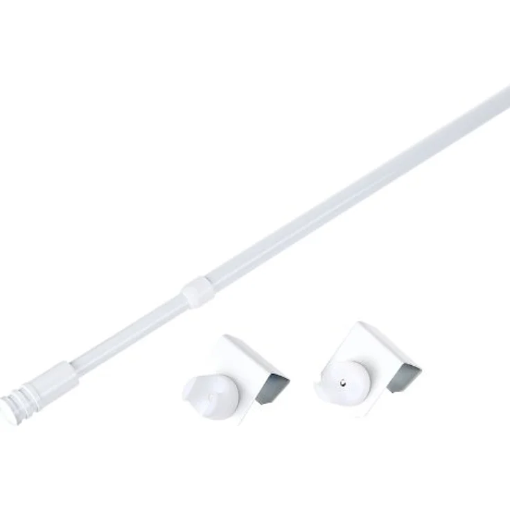 dekondo Klemmstange Gardinenstange "Basic" Klick-fix, weiß, ausziehbar, Fensterhaken klemmbar. Einklicken der Gardinenstange, inkl. Fensterhaken für einen Klemmbereich von 15-20 mm – Bild 3