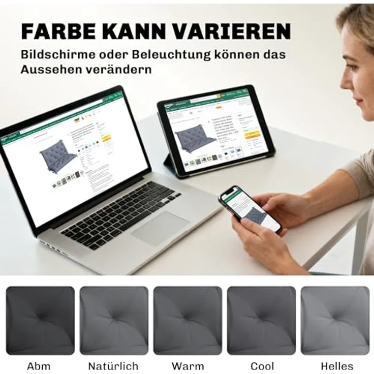 Outsunny Sofakissen Bankauflage für Gartenbank – Bild 7