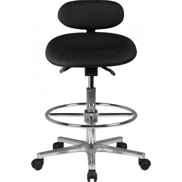 Amstyle Arbeitshocker LOUISIANA höhenverstellbar Drehhocker Stoff schwarz 60x60x114 cm – Bild 2