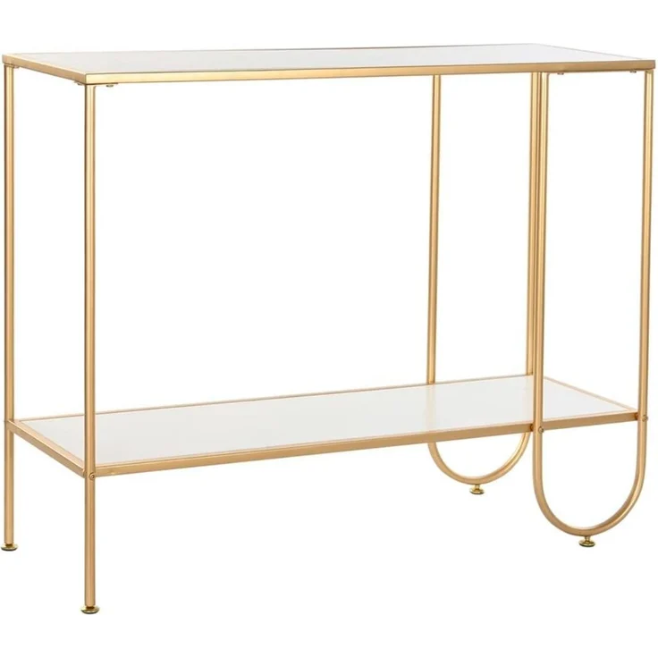 DKD Home Decor Konsole der Marke, Weiß und Gold, aus Metall und MDF (100 x 35 x 81 cm) – Bild 1