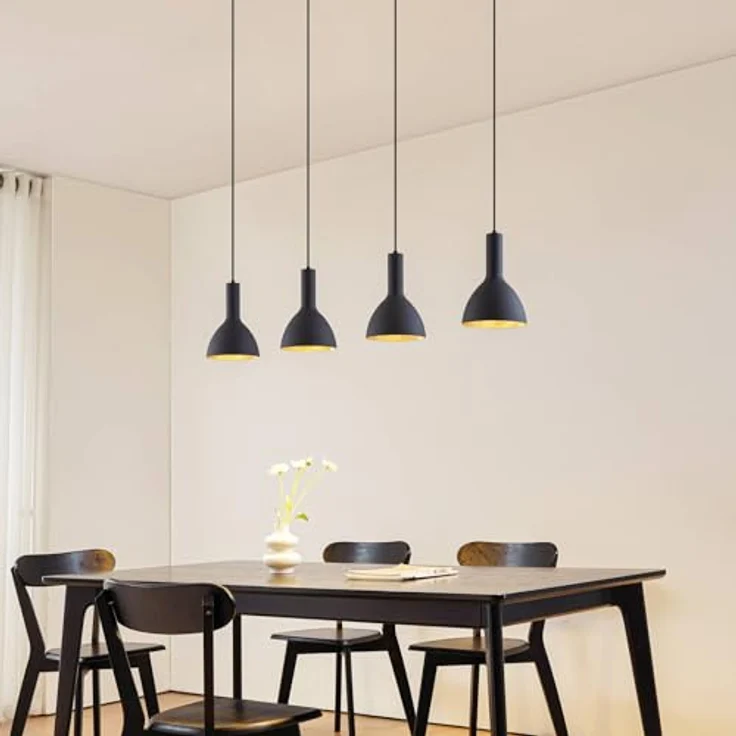 Arcchio Pendelleuchte Cosmina, 4-flammige Hängelampe in Schwarz aus Metall, E27 Deckenlampe für Esstisch und Küche – Bild 2