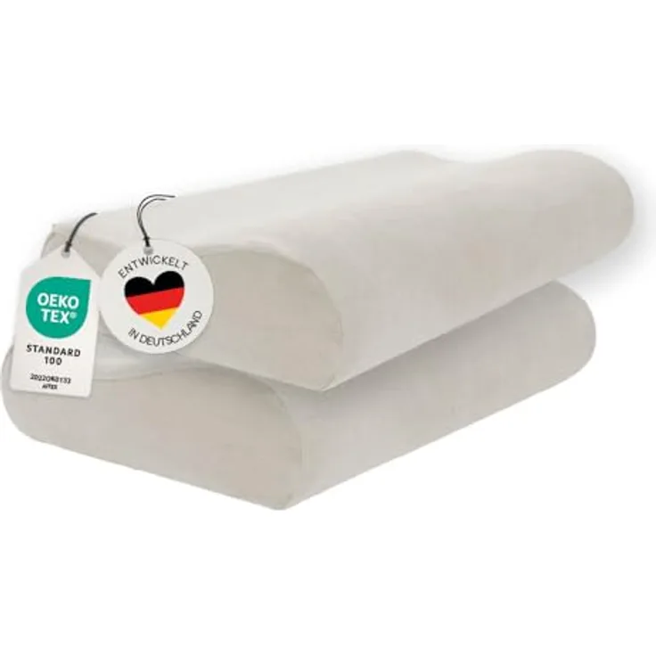 casimum Kissenbezug Schonbezüge für Orthopädisches Nackenkissen BEIGE, (2 Stück), passend für ergonomisches Nackenstützkissen 60x30 cm, Doppelpack (2Stk)