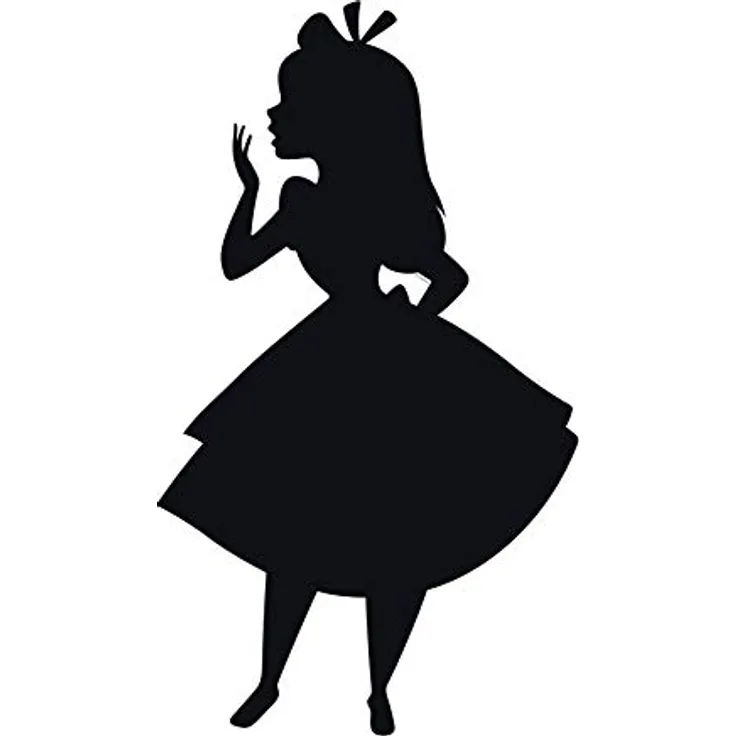 Komar Disney Wandbild Alice Silhouette, Kunstdruck für Kinderzimmer und Babyzimmer, 30x40cm, ohne Rahmen, hochwertiger Druck auf Premium-Poster Fotopapier