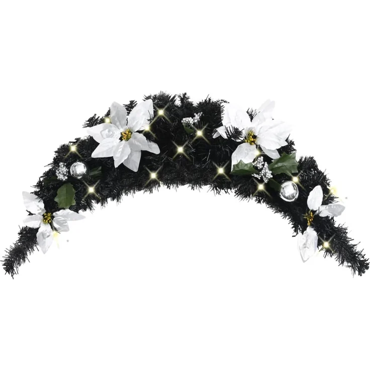 vidaXL Weihnachts-Türbogen mit LED-Lichtern Schwarz 90 cm PVC 320981 – Bild 2