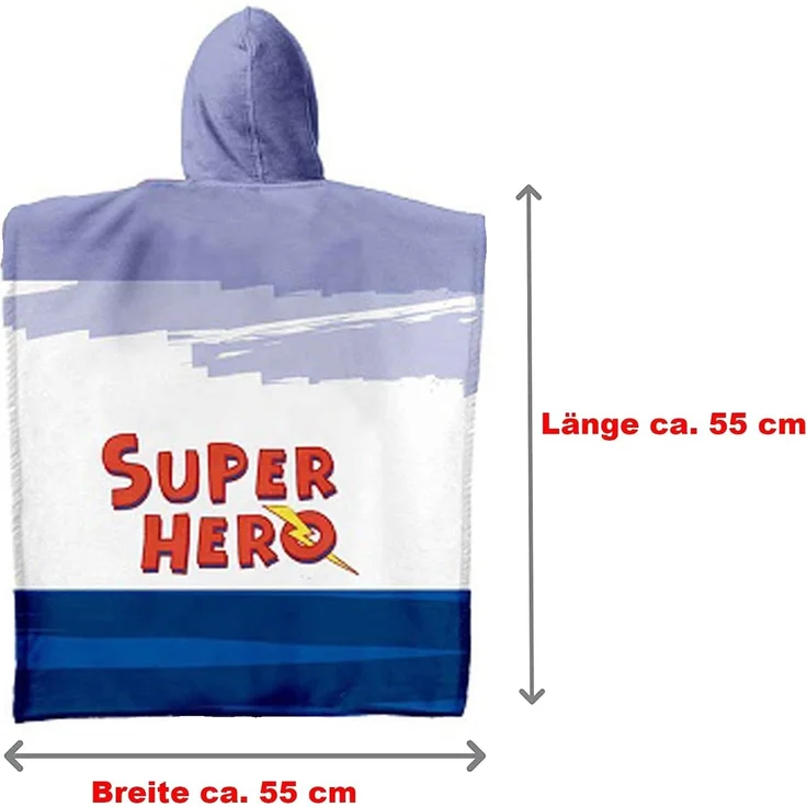 BERONAGE Kapuzenhandtuch Spider Man Kinder Kapuzen Bade-Poncho Super Hero 55x110 cm Poncho, 100% Baumwolle, Frottee in Velours-Qualität – Bild 7