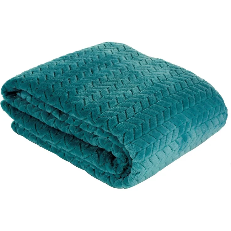 Wohndecke Kuscheldecke Decke MICROFASER Sofadecke Tagesdecke CINDY 220x200 cm dunkeltürkis – Bild 1
