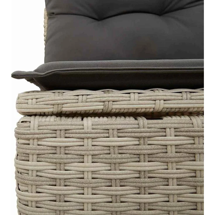vidaXL Gartensofa-set mit Speicher 4 pcs Hellgrau Poly-Rattan 3354351 – Bild 7