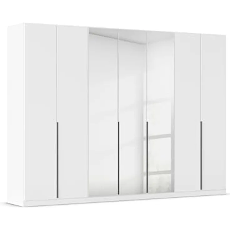 Rauch Möbel Alabama, Kleiderschrank für Schlafzimmer, Kinderzimmer, Wohnzimmer, Garderobe, Flur, 7-türig, Spiegel, mit Zubehör Classic, Farbe Weiß, Breite 315 cm