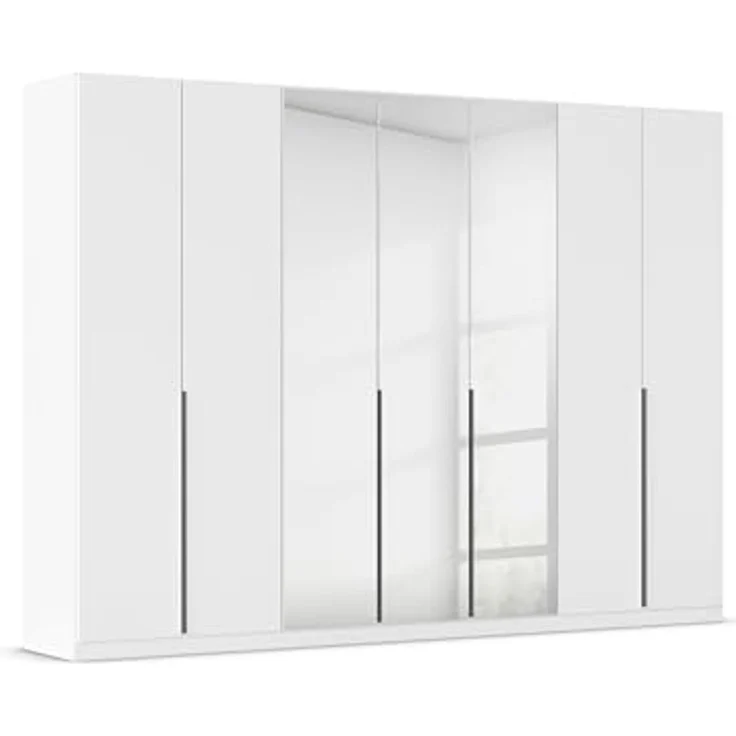 Rauch Möbel Alabama, Kleiderschrank für Schlafzimmer, Kinderzimmer, Wohnzimmer, Garderobe, Flur, 7-türig, Spiegel, mit Zubehör Classic, Farbe Weiß, Breite 315 cm – Bild 1