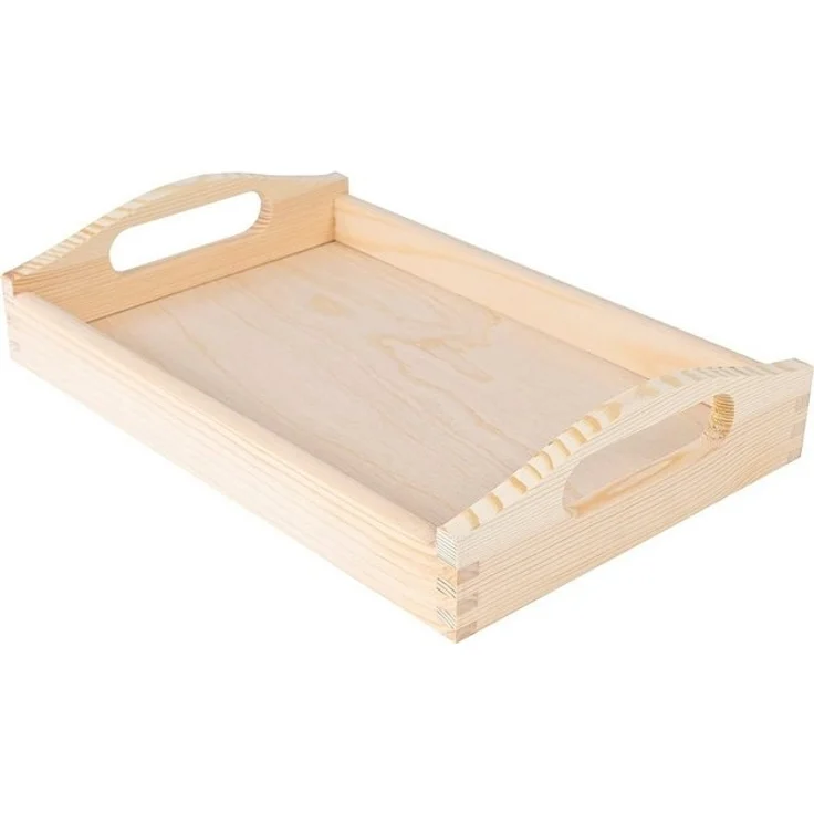 Creative Deco Tablett Serviertablett Holz mit Griff, Tablett Holz mit Griff – Bild 4