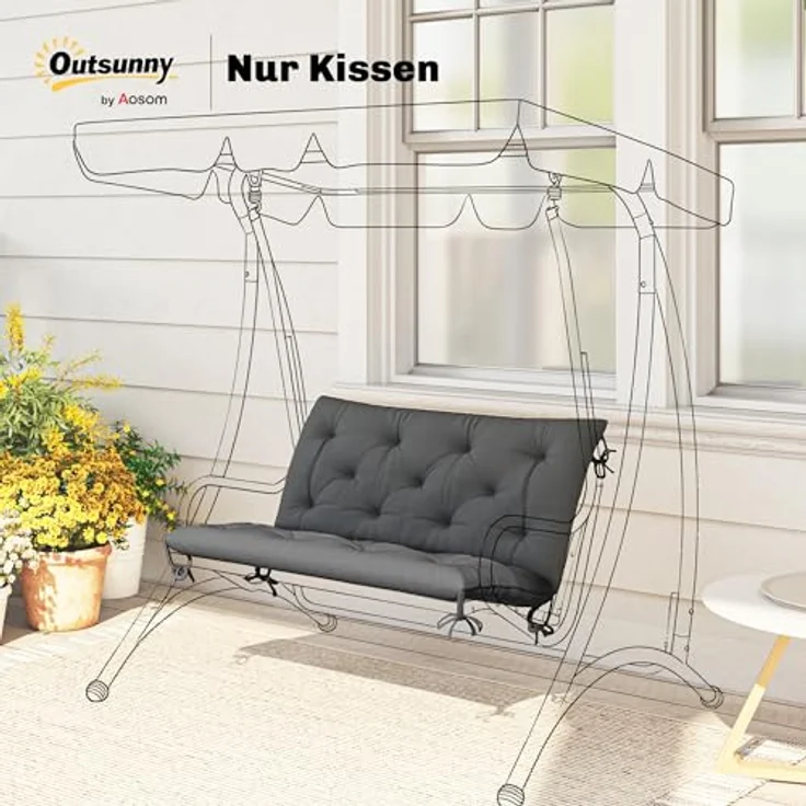Outsunny Sofakissen Bankauflage für Gartenbank – Bild 3