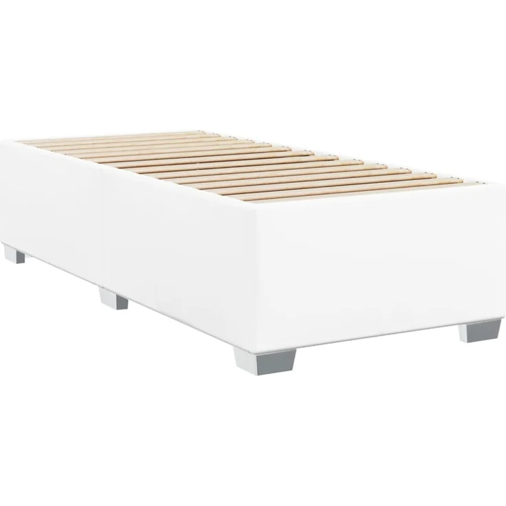 vidaXL Boxspringbett mit Matratze Weiß 100x200 cm Kunstleder 3288409 – Bild 8