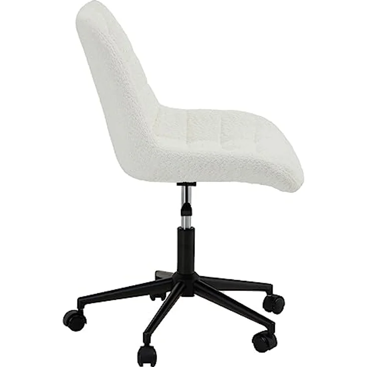 IDIMEX Drehstuhl Task, Weiß, höhenverstellbar, mit fünf Doppelrollen, Bouclé Stoff, modernes Design – Bild 5