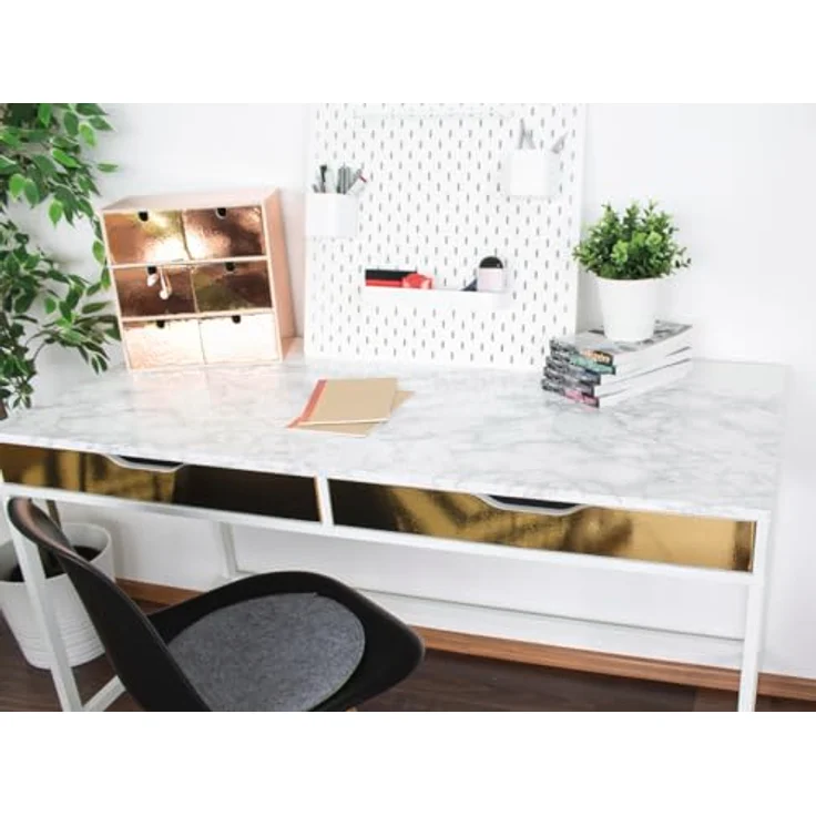 d-c-fix Möbel-Klebefolie Marmi grau, 90 cm x 2,1 m - abwaschbare und selbstklebende Deko-Folie für Küche, Schrank, Tisch & Fensterbank - modern & nachhaltig – Bild 3