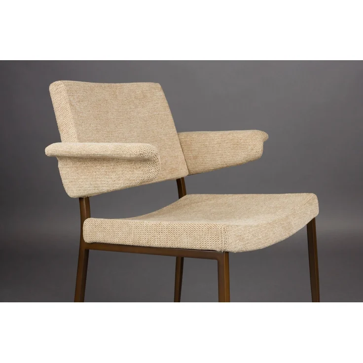 DutchBone Sessel Portland im 2er-Set, Beige mit Metallgestell in Antik-Optik 59,5x57,5x81,5 cm – Bild 7