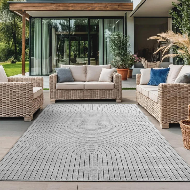 In- & Outdoor Teppich Nova 1201, rechteckig - 140 x 200 cm - Silber – Bild 2