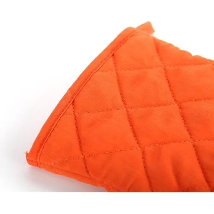 Ofenhandschuhe, hochwertige hitzebeständige Küchenhandschuhe aus Baumwolle und Polyester, gesteppt, übergroße Handschuhe, 1 Paar, Orange – Bild 4