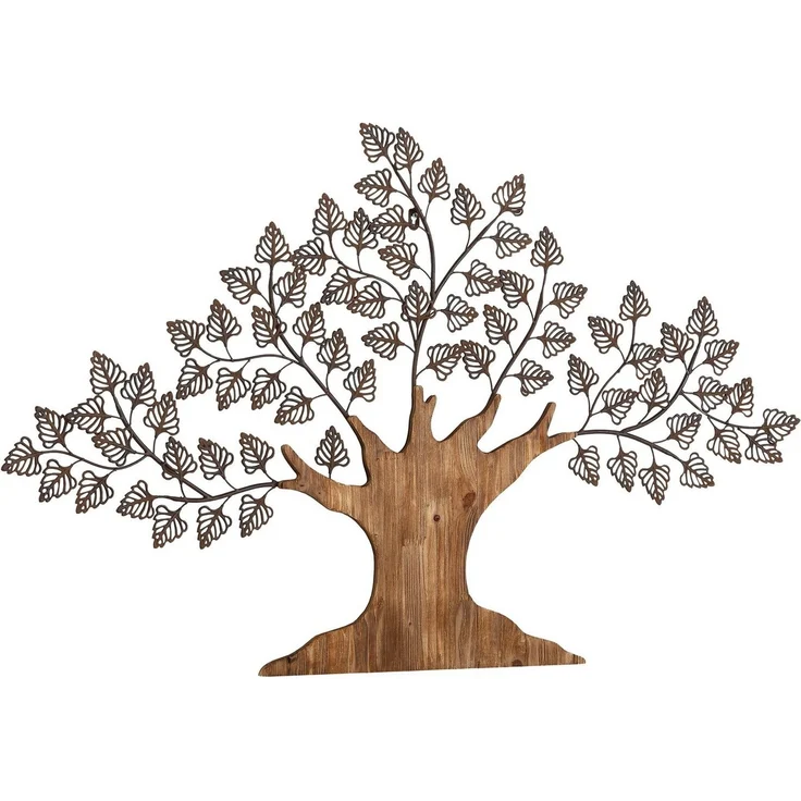 Wanddekoration aus Holz und Metall "Baum" – Bild 5