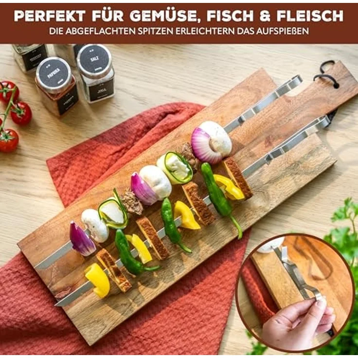 bremermann Grillspieß 6er-Set mit 2 Ablage-Gestellen, Grillspießhalter (6-St) – Bild 5