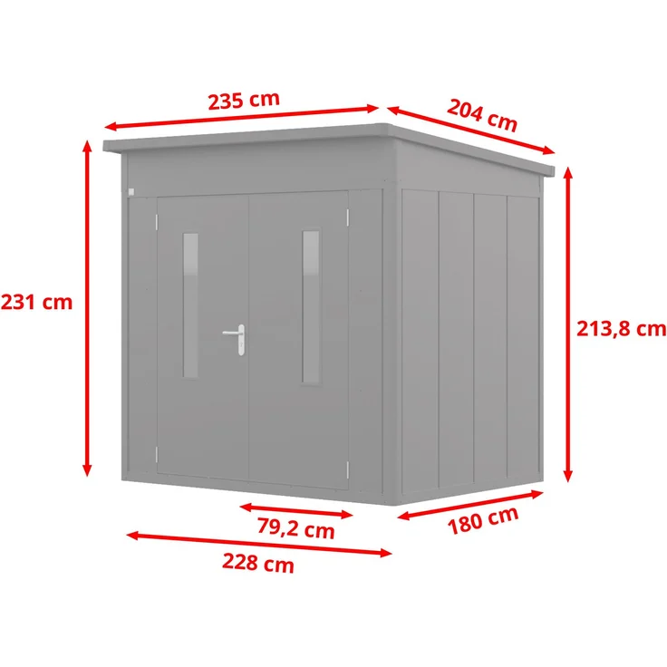 GFP PrimeyardGerätehaus Metall Gartenhaus 228 x 180 x 231 cm Geräteschuppen Pultdach anthrazit – Bild 12