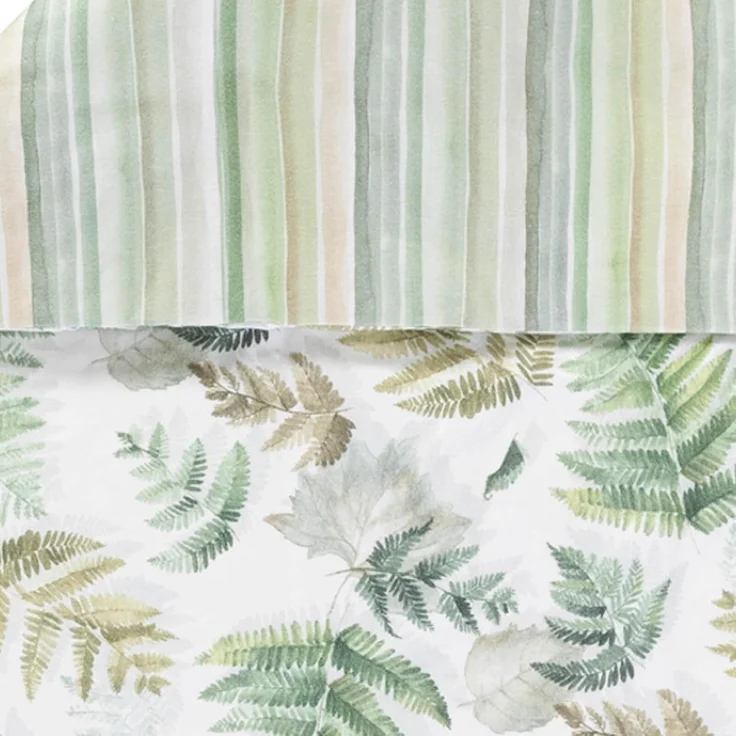 Estella Kuschel Flanell Bettwäsche 135x200 Fern Leaves Blätter Wende grün 4469-530 – Bild 4