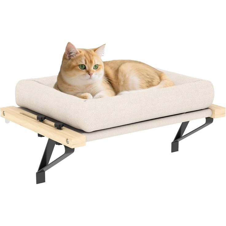 PawHut Tierbett 50x36 cm Katzenhängematte mit verstellbarer Halterung, Polyester, mit abnehmbarem, maschinenwaschbarem Kissen, für Katzen unter 6 kg – Bild 1