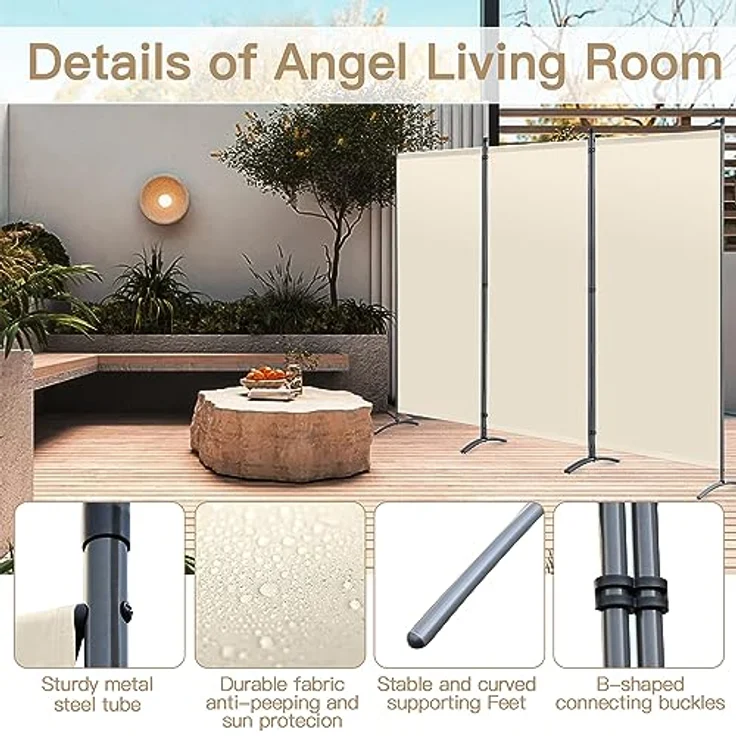 Angel Living Paravent Sichtschutz Balkonsichtschutz Paravent Raumteiler Trennwand (3 St), Garten Paravent 3 teilig, 243(B) x 50(T)x 169(H)cm – Bild 5