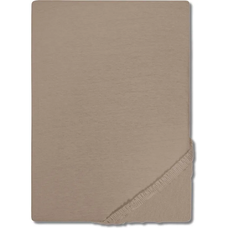 Castell Jersey Baumwoll Spannbettlaken taupe 90 x 190 - 100 x 200 cm