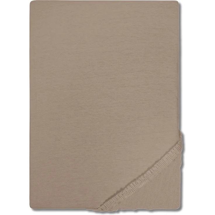 Castell Jersey Baumwoll Spannbettlaken taupe 90 x 190 - 100 x 200 cm