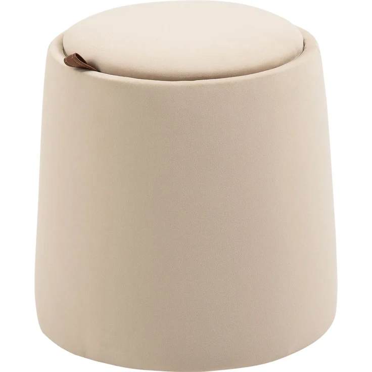 DESVIAE Hocker mit Stauraum und Wendedeckel 44x47,5x44 cm Polyester Beige – Bild 2