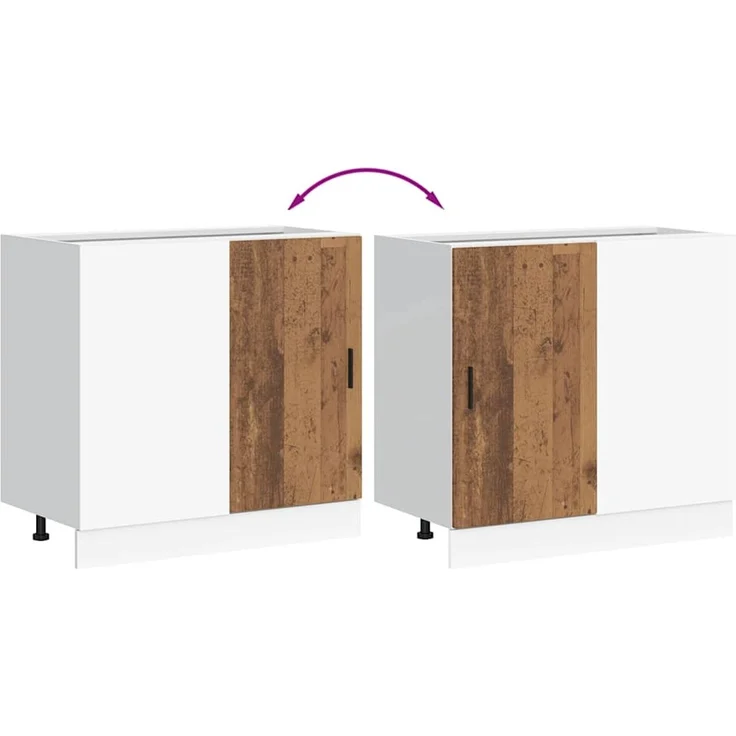 vidaXL Küchenunterschrank Lyon Altholz-Optik Holzwerkstoff 854296 – Bild 10