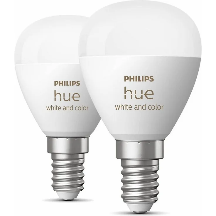 Philips Hue LED Luster E14 2er 5,1W 470lm White Color Amb. BT EEK F