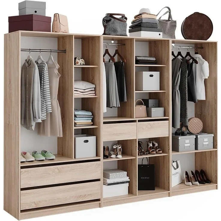 Kleiderschrank Elmo Sonoma 280 x 200 cm 3er Set Vicco – Bild 7