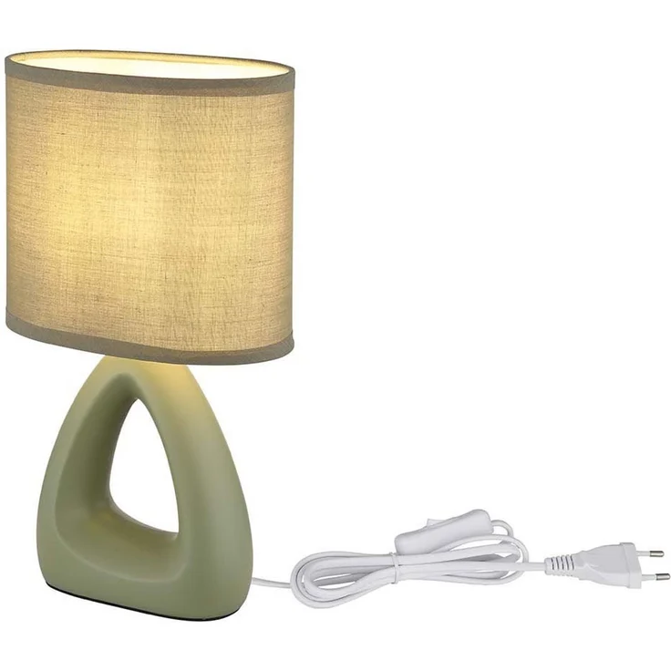 Tischleuchte, Keramik Textil, grün, H 30 cm – Bild 6