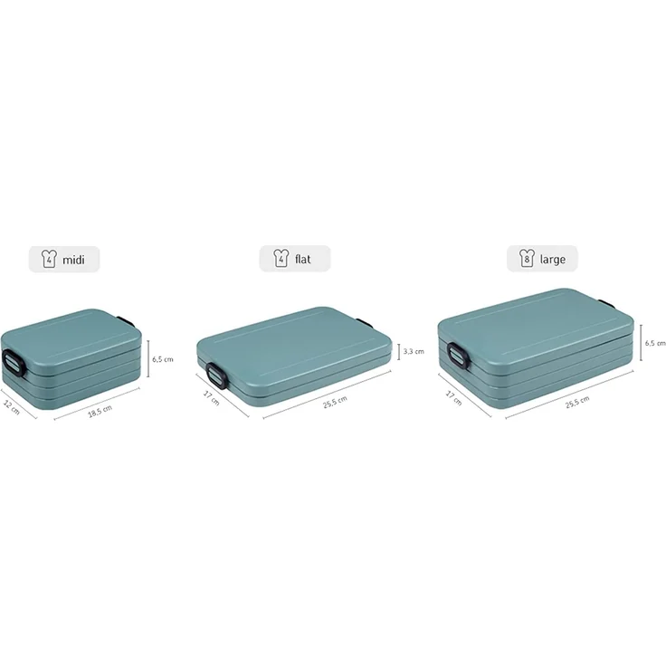 Mepal 2-tlg Take a Break Set – Nordic Blue neu – Groß/Klein – Lunchbox mit Trennwand – ideal für Mealprep – spülmaschinenfest, ABS – Bild 4