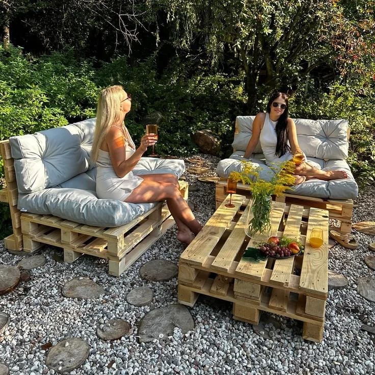 Gutekissen® Palettenkissen Wetterfest, Gartensofakissen, viele Farben und Größen PPI (Sitzkissen 120x60, Braun-wasserfestes) – Bild 2