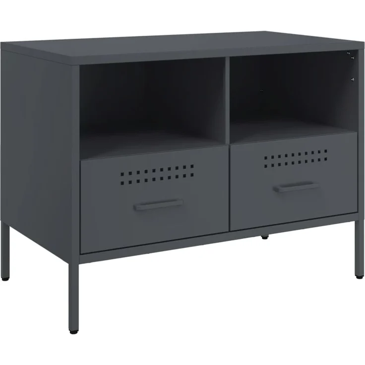 2 pcs TV-Schrank, Lowboard Anthrazit 68x39x50,5 cm Stahl – Bild 6