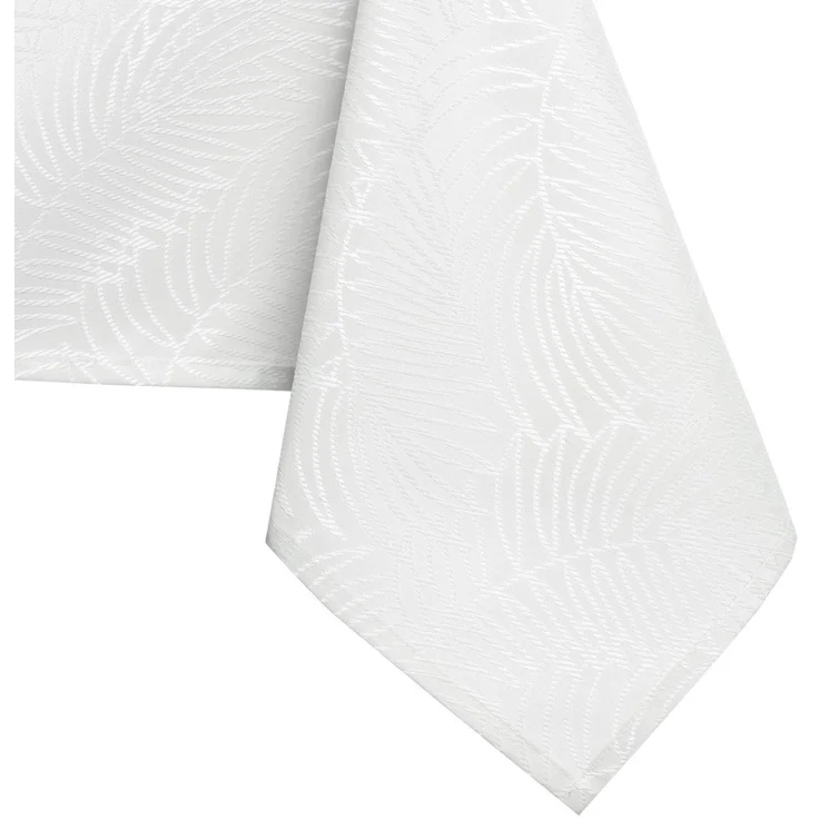 AmeliaHome Tischdecke 150x150 cm Tischtuch Tafeldecke Fleckschutz Gaia | Lotuseffekt Abwaschbar Wasserabweisend Ornament weiß